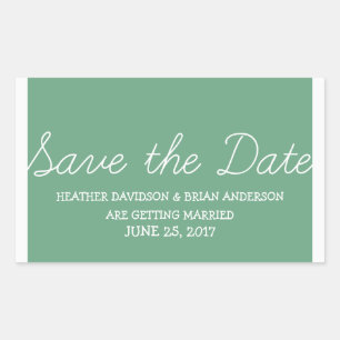 Sticker Rectangulaire Whimsy Save the Date Stickers, Vert