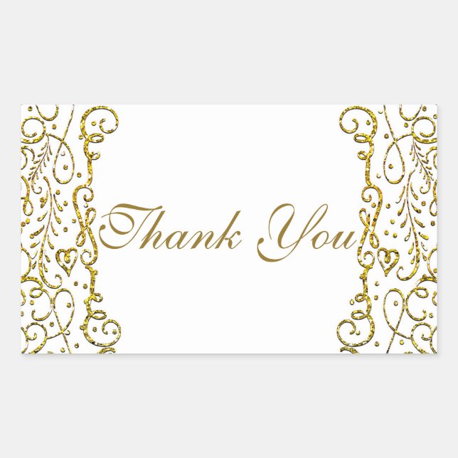 Sticker Rectangulaire White Gold Royal Castle Fairy Tale Princess Faveur (Devant)