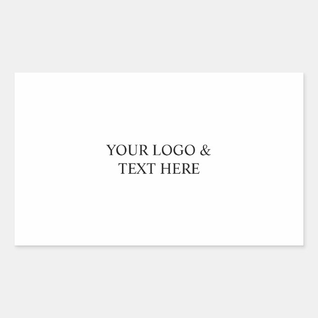 Sticker Rectangulaire White Personalized – Your Logo & Text Here (Devant)