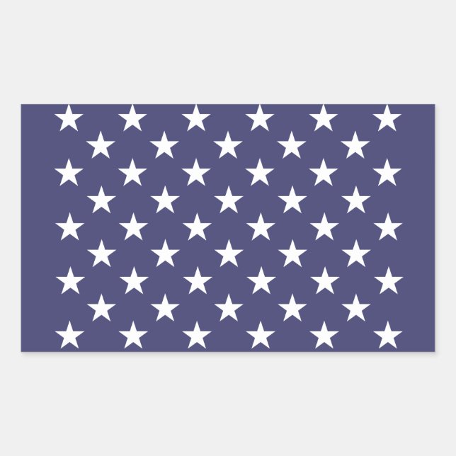 Sticker Rectangulaire White Stars (Devant)