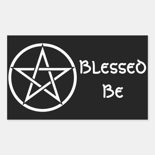 Sticker Rectangulaire Wiccan et Magick Pentagram Pentacle - M1 (Devant)