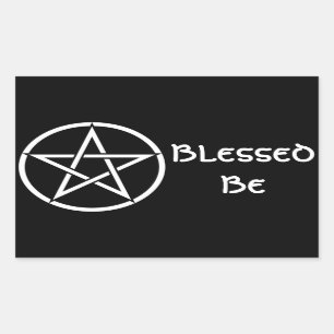 Sticker Rectangulaire Wiccan et Magick Pentagram Pentacle - M1