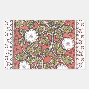 Sticker Rectangulaire Wild Rose Art Illustration Flower Vintage