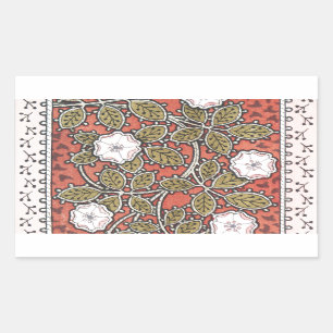Sticker Rectangulaire Wild Rose Art Illustration Flower Vintage