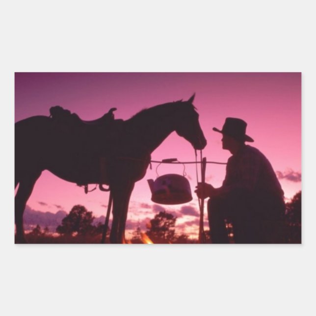 Sticker Rectangulaire Wild West Camping (Devant)