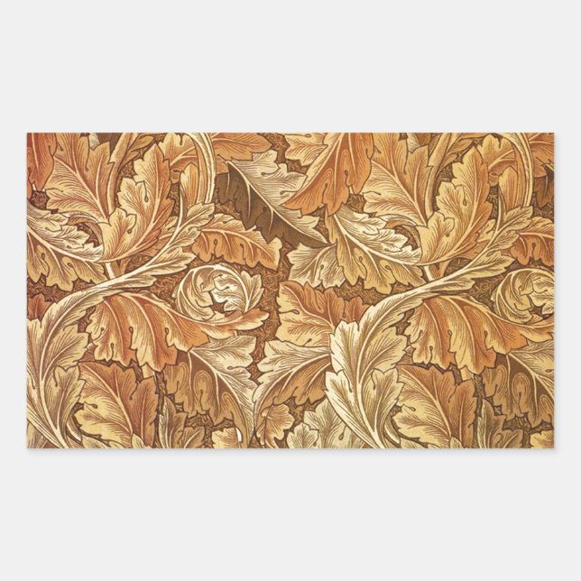 Sticker Rectangulaire William Morris Acanthe Brun Feuilles d'automne (Devant)