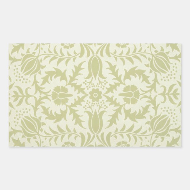 Sticker Rectangulaire William Morris Borge Mariage Soft Green (Devant)
