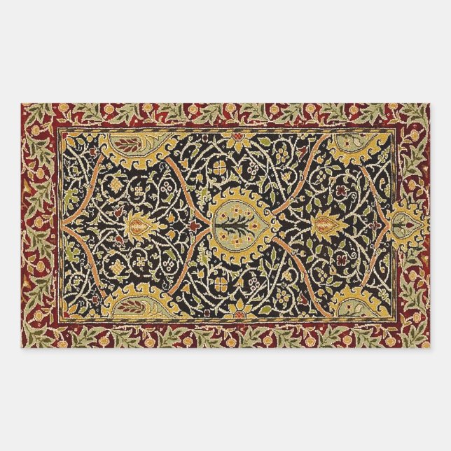 Sticker Rectangulaire William Morris Classique Tapis Art Design d'impres (Devant)