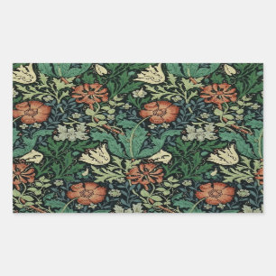 Sticker Rectangulaire William Morris Compton Floral Art