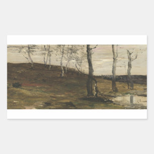 Sticker Rectangulaire William Morris Hunt - Coteau avec arbres