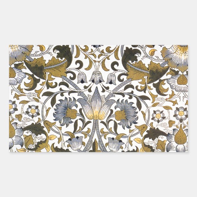 Sticker Rectangulaire William Morris Lodden Fleur florale (Devant)
