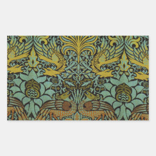 Sticker Rectangulaire William Morris Peacock Dragon Fond d'écran