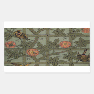Sticker Rectangulaire William Morris Trellis Wallpaper Art
