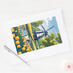 Sticker Rectangulaire Windmills Pays-Bas