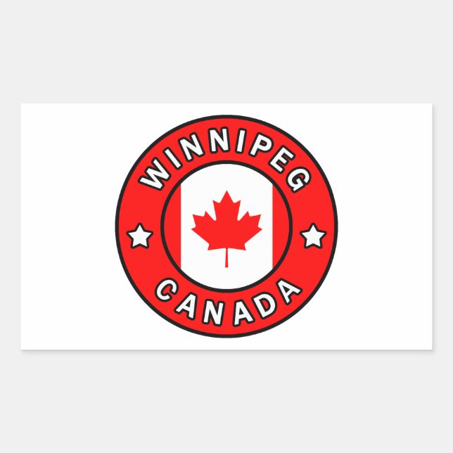 Sticker Rectangulaire Winnipeg Canada (Devant)