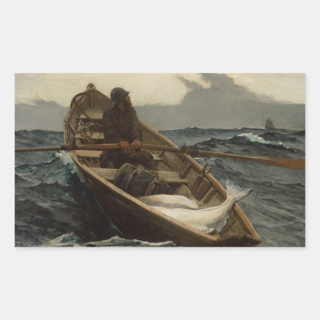 Sticker Rectangulaire Winslow Homer - Avertissement sur le brouillard (Devant)