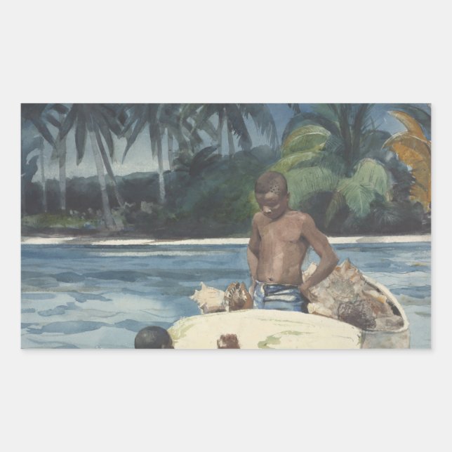 Sticker Rectangulaire Winslow Homer - West India Divers (Devant)