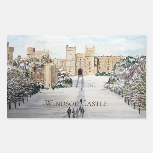 Sticker Rectangulaire Winter at Windsor Castle (Devant)