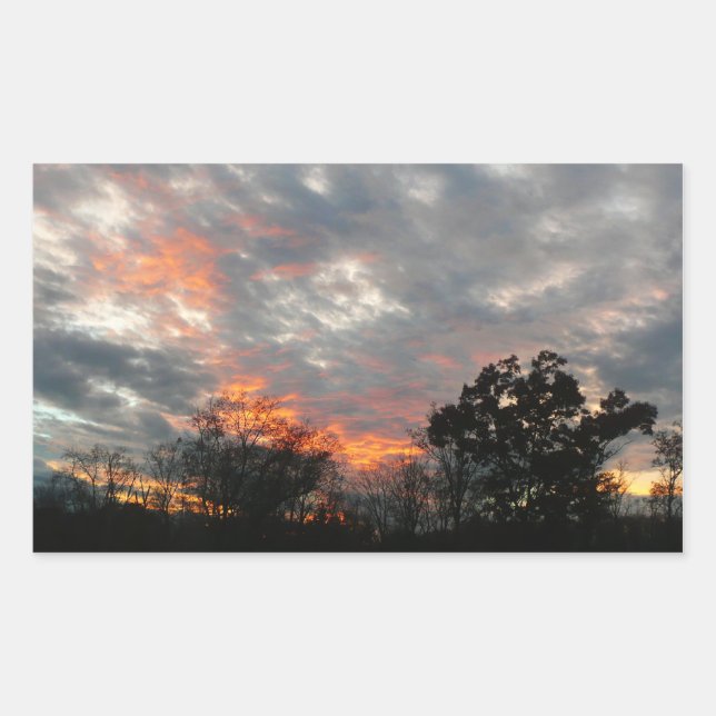 Sticker Rectangulaire Winter Sunset Nature Paysage Photographie (Devant)