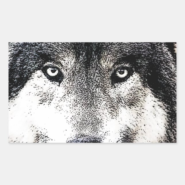 Sticker Rectangulaire Wolf Eyes (Devant)