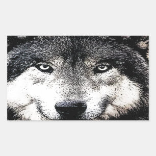 Sticker Rectangulaire Wolf Eyes