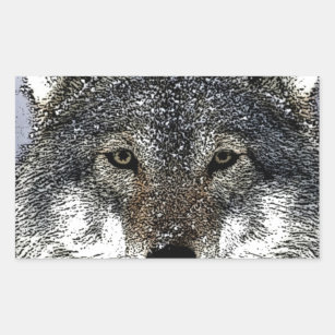 Sticker Rectangulaire Wolf Eyes