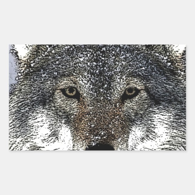 Sticker Rectangulaire Wolf Eyes (Devant)