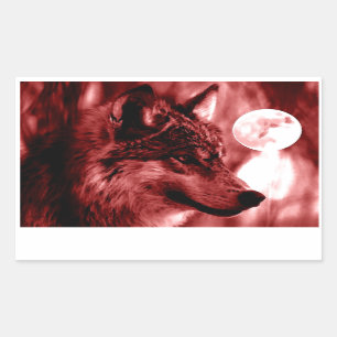 Sticker Rectangulaire Wolf Eyes & Moon
