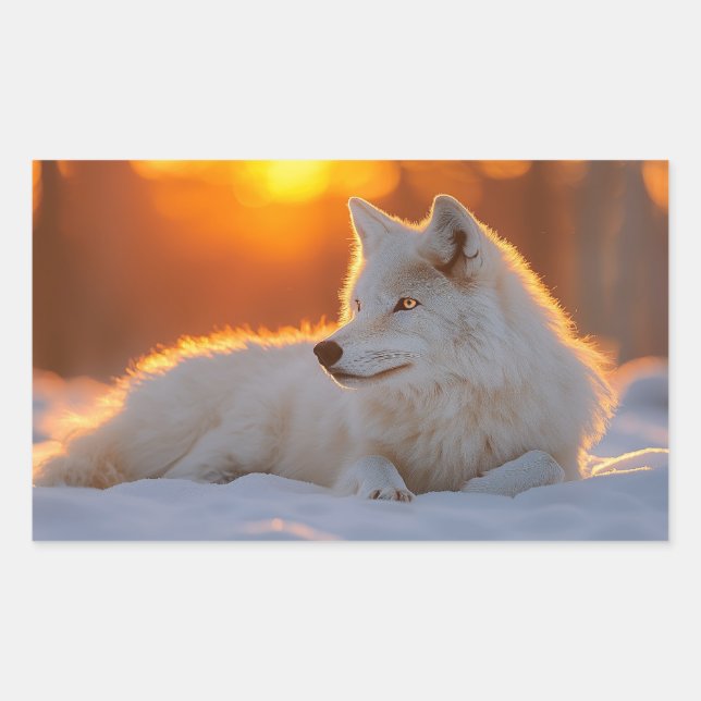 Sticker Rectangulaire Wolf Wild Animal Loving Portrait (Devant)