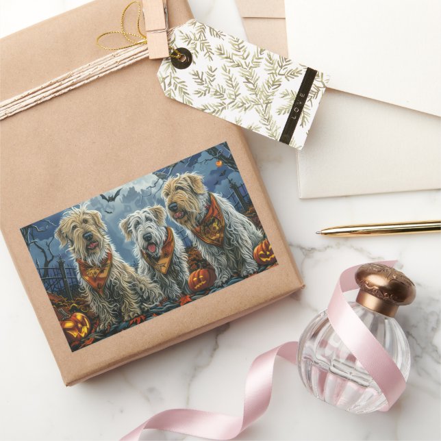 Sticker Rectangulaire Wolfhound Halloween Éffrayant (Cadeaux)