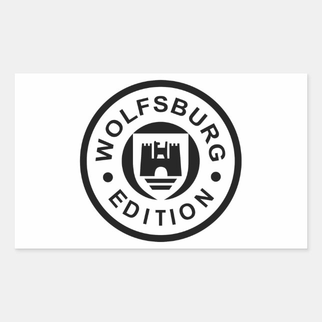 Sticker Rectangulaire Wolfsburg Edition (noir) (Devant)