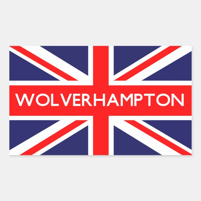 Sticker Rectangulaire Wolverhampton : Drapeau britannique (Devant)