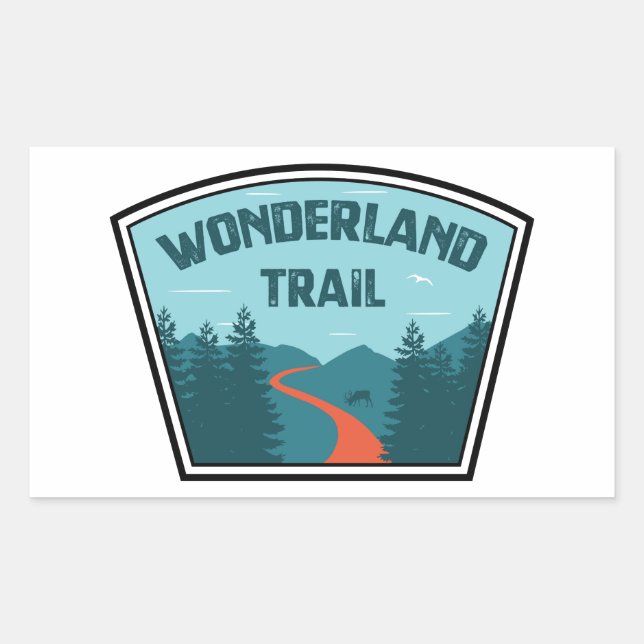 Sticker Rectangulaire Wonderland Trail (Devant)
