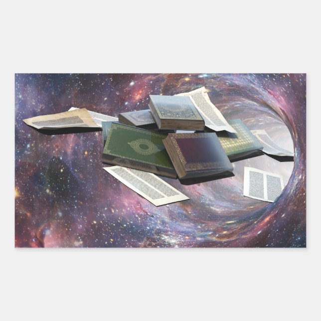 Sticker Rectangulaire Wormhole de livre (Devant)