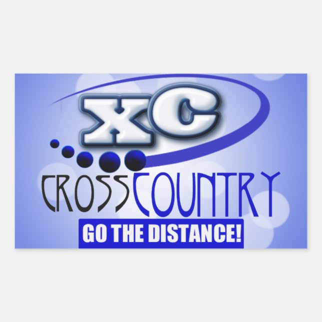STICKER RECTANGULAIRE XC CROSS PAYS ALLER À LA DISTANCE (Devant)