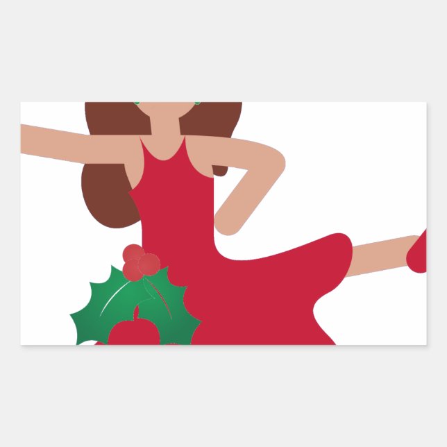 Sticker Rectangulaire xmas flamenco danseur émoji (Devant)