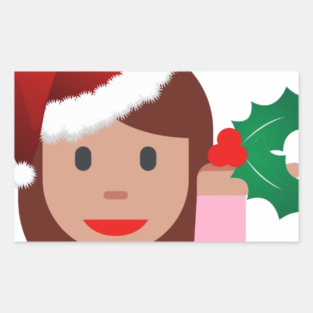 Sticker Rectangulaire xmas information fille émoji (Devant)
