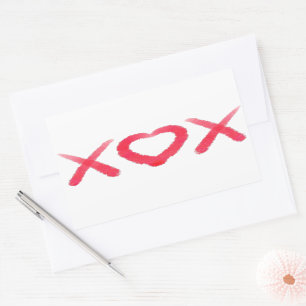 Sticker Rectangulaire XOX, amour, baisers, design valentin