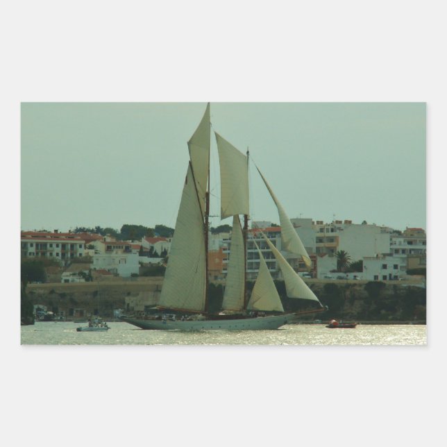 Sticker Rectangulaire Yacht classique (Devant)