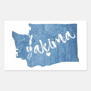 Sticker Rectangulaire Yakima Washington Wood Grain