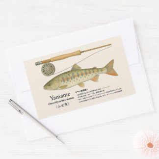 Sticker Rectangulaire Yamame (Oncorhynchus masou) – Japanese illust