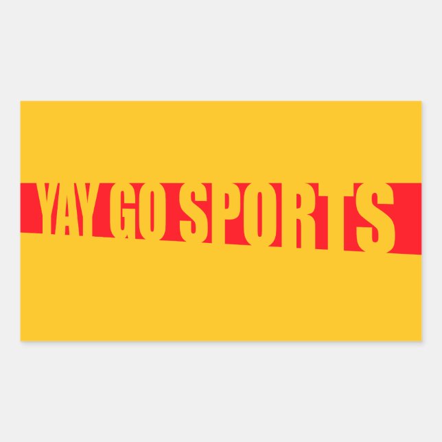 Sticker Rectangulaire Yay Go Sports Sarcastic Funny Anti Sports Humor (Devant)