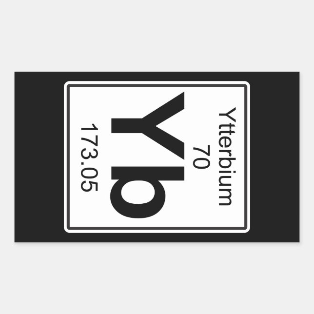 Sticker Rectangulaire Yb - Ytterbium (Devant)