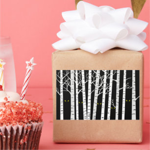 Sticker Rectangulaire Yellow Halloween éffrayant Yellow Eyes dans la for