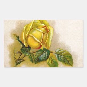 Sticker Rectangulaire Yellow Rose Artwork