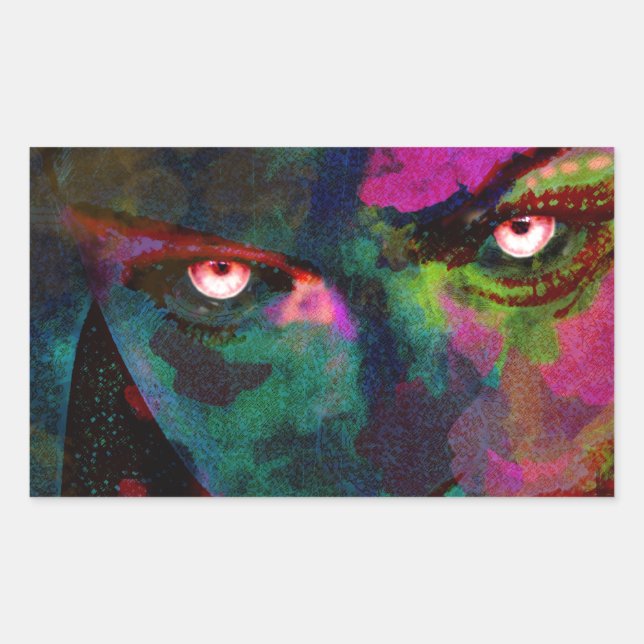 Sticker Rectangulaire yeux démons (Devant)