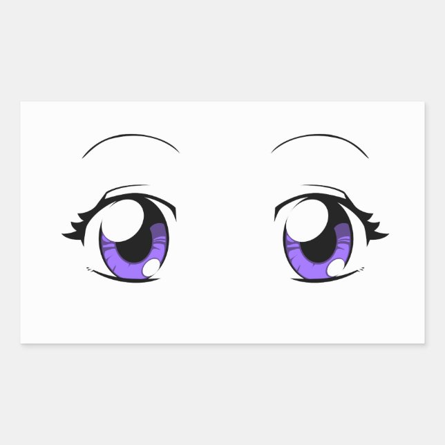 Sticker Rectangulaire Yeux Fille Anime Couleur Personnalisée (Devant)
