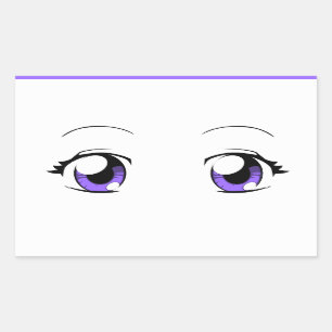 Sticker Rectangulaire Yeux Fille Anime Couleur Personnalisée