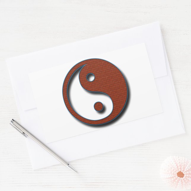Sticker Rectangulaire Yin Yang par Shirley Taylor (Enveloppe)