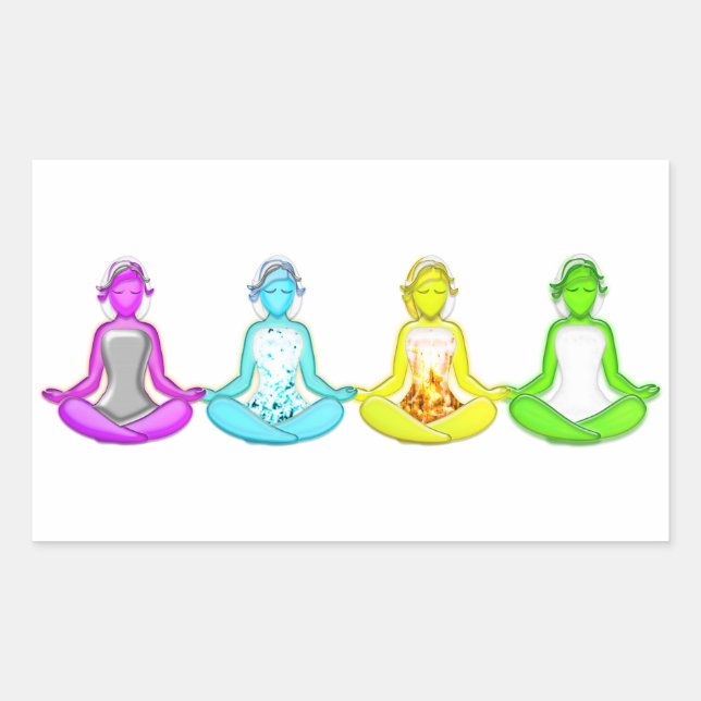 Sticker Rectangulaire Yoga Girls (Devant)